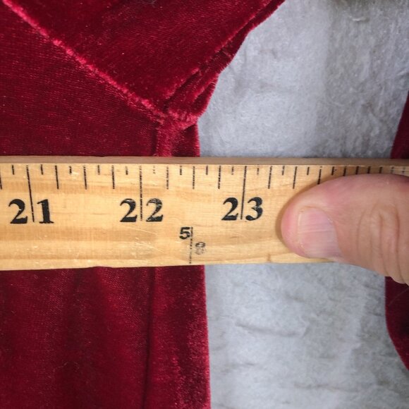 Phases Velvet Robe Womens L Red Gold Pockets Regency Regal Hollywood Christmas - Picture 6 of 16